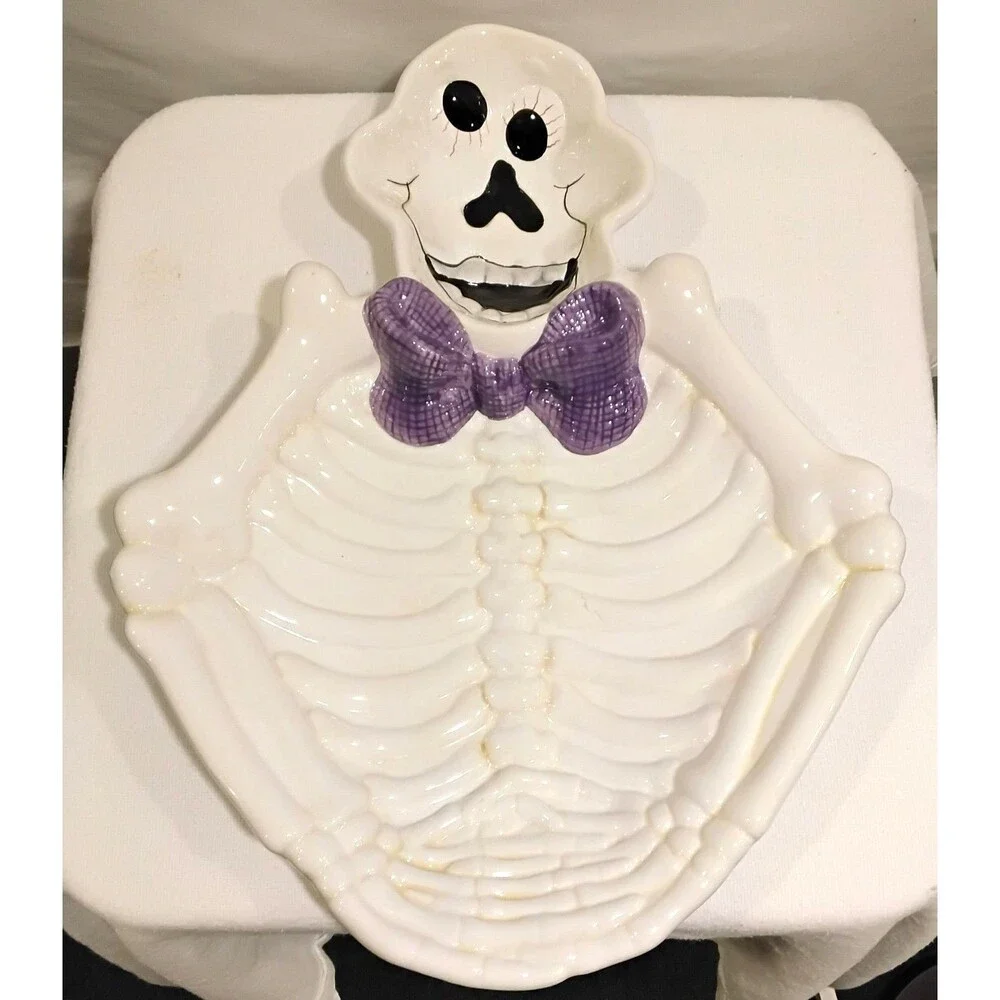 Halloween Theme Scull Serving Candy Ceremic Platter By Ganze